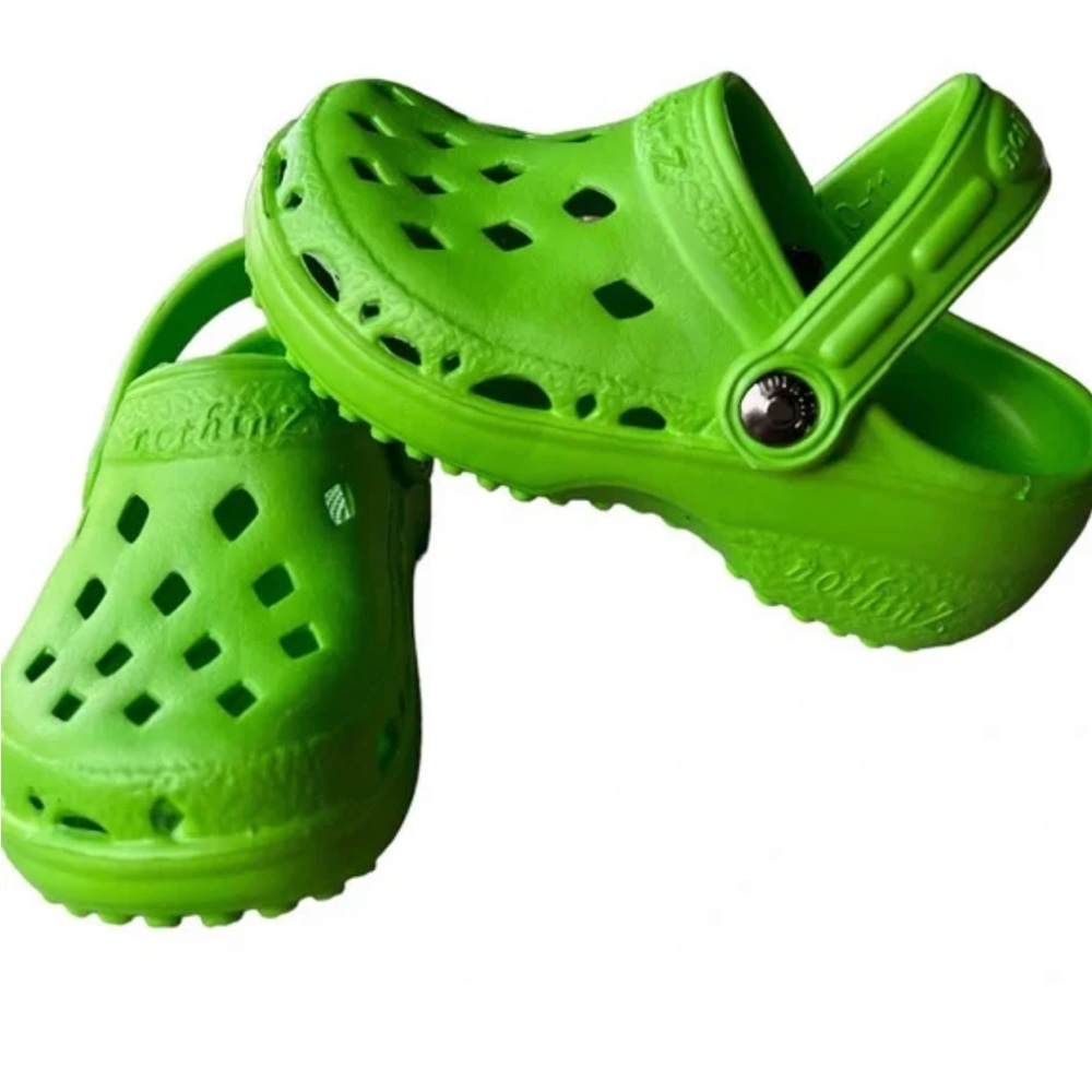 Kids nothinZ comfort sandal clog outdoor shoes. Lime Neon Green. NWOT.